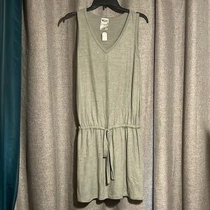 Vocal Green Sleeveless Tie Front Mini Dress
